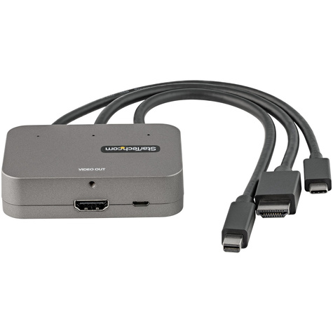 STARTECH 3-in-1 Multiport naar HDMI Adapter - 4K 60Hz USB-C, HDMI of Mini DisplayPort naar HDMI Converter