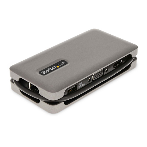 STARTECH USB-C Multiport Adapter, HDMI/VGA, 4K 60Hz Video, 3-Port USB Hub, 100W Power Delivery Pass-Through