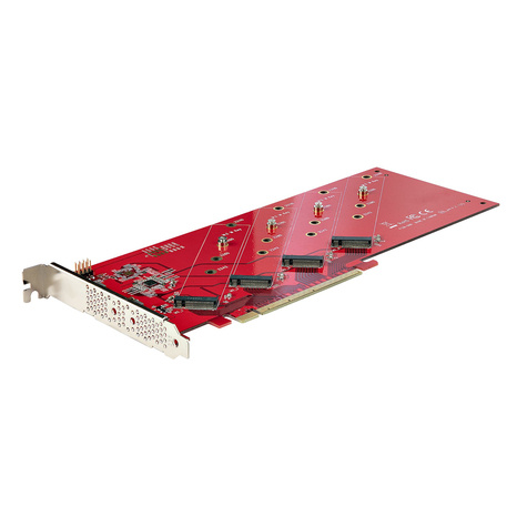 STARTECH STARTECH Quad M.2 PCIe Adapter Card, x16 Quad NVMe or AHCI M.2 SSD to PCI Express 4.0, Up to 7.8GBps/Drive