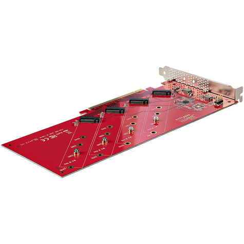 STARTECH Quad M.2 PCIe Adapter Card, x16 Quad NVMe or AHCI M.2 SSD to PCI Express 4.0, Up to 7.8GBps/Drive