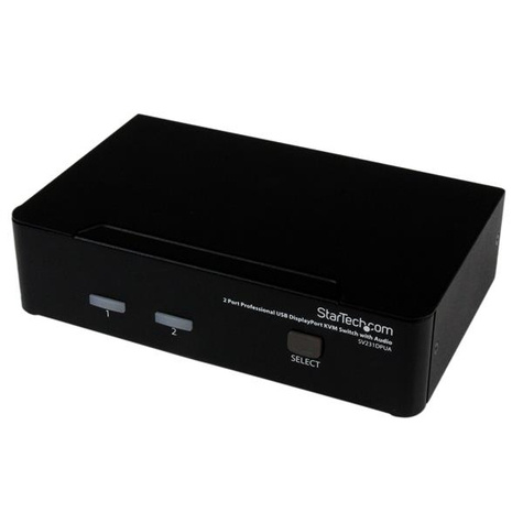 STARTECH 2-poort Professionele USB DisplayPort KVM-Switch met Audio - KVM / audioschakelaar - 2 x KVM / audio - 1 lokale gebruiker