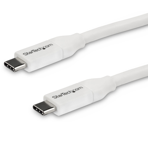 STARTECH 4m USB-C naar USB-C kabel met 5A/100W PD - M/M - wit - USB 2.0 - USB-IF gecertificeerd - USB C oplaadkabel