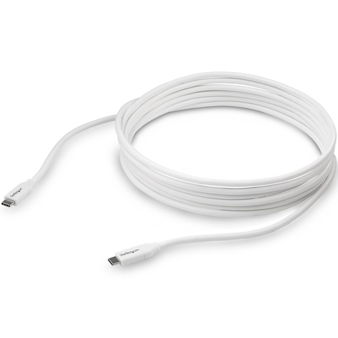 STARTECH 4m USB-C naar USB-C kabel met 5A/100W PD - M/M - wit - USB 2.0 - USB-IF gecertificeerd - USB C oplaadkabel