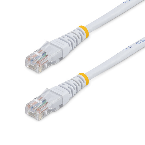 STARTECH Cat5e Gegoten RJ45 UTP Netwerkkabel - Verbindingskabel - RJ-45 (M) naar RJ-45 (M) - 15 m - UTP - CAT 5e - gevormd - wit