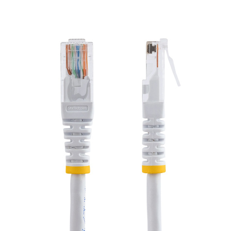 STARTECH Cat5e Gegoten RJ45 UTP Netwerkkabel - Verbindingskabel - RJ-45 (M) naar RJ-45 (M) - 15 m - UTP - CAT 5e - gevormd - wit