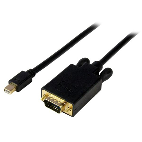 STARTECH STARTECH 3 m lange Mini DisplayPort-naar-VGA-adapterconverterkabel ? mDP naar VGA 1920x1200 - zwart - Videoconverter - VGA - DisplayPort - zwart