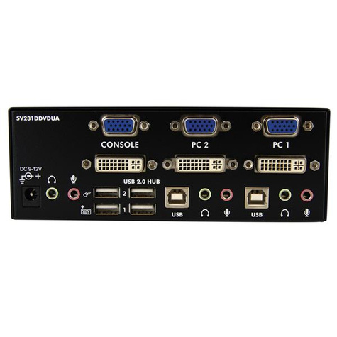 STARTECH 2 Port DVI VGA Dual Monitor KVM Switch