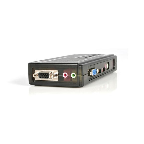 STARTECH 4-poort USB KVM-switch Zwart met Audio en Bekabeling - KVM / audioschakelaar - 4 x KVM / audio - 1 lokale gebruiker - desktop
