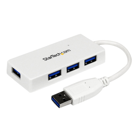STARTECH Draagbare 4-poorts SuperSpeed USB 3.0 hub - wit - Hub - 4 x SuperSpeed USB 3.0