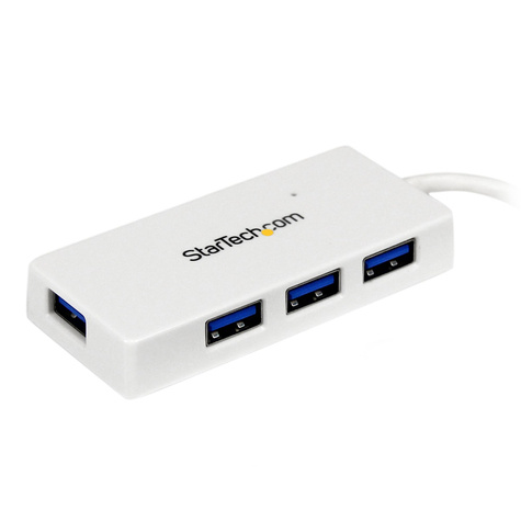 STARTECH Draagbare 4-poorts SuperSpeed USB 3.0 hub - wit - Hub - 4 x SuperSpeed USB 3.0