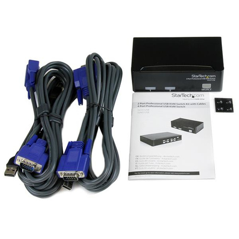STARTECH 2-poort Professionele USB KVM-Switch met Bekabeling - KVM-schakelaar - 2 x KVM port(s) - 1 lokale gebruiker - desktop