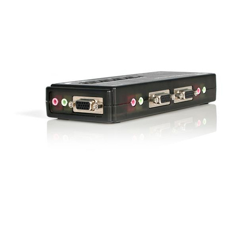 STARTECH 4-poort USB KVM-switch Zwart met Audio en Bekabeling - KVM / audioschakelaar - 4 x KVM / audio - 1 lokale gebruiker - desktop