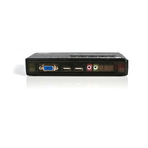 STARTECH 4-poort USB KVM-switch Zwart met Audio en Bekabeling - KVM / audioschakelaar - 4 x KVM / audio - 1 lokale gebruiker - desktop