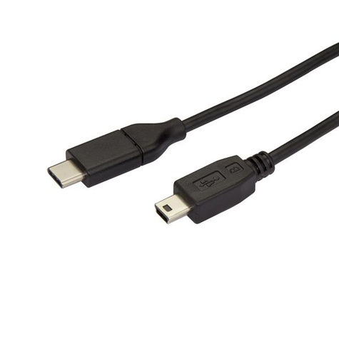 STARTECH 2m USB C naar Mini-USB kabel - M/M - USB 2.0 - USB-kabel - 24 pin USB-C (M) naar mini USB type B (M) - Thunderbolt 3 / USB 2.0 - 2 m - zwart