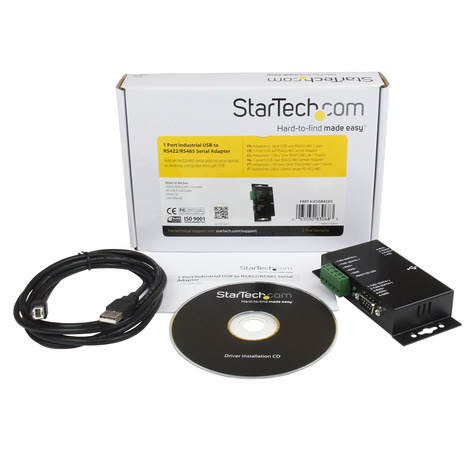 STARTECH 1-poort Metalen Industriële USB naar RS422/485 Seriële Adapter met Isolatie - Seriële adapter - USB - RS-422, RS-485 - zwart