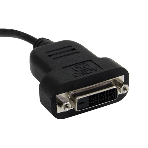 STARTECH Mini DisplayPort naar DVI Actieve Adapter - DVI-adapter - dubbele verbinding - Mini DisplayPort (M) naar DVI-D (V) - 20 cm - zwart