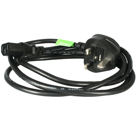 STARTECH 1.8m UK Computer Stroomkabel, 18AWG, BS 1363 naar C13, 10A 250V, Zwart, AC Vervangkabel, Kettle Lead / UK Voedingskabel