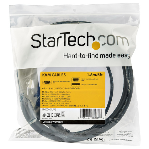 STARTECH 10 ft. (3 m) USB KVM Cable for StarTech.com Rackmount Consoles - VGA and USB KVM Console Cable (RKCONSUV10)