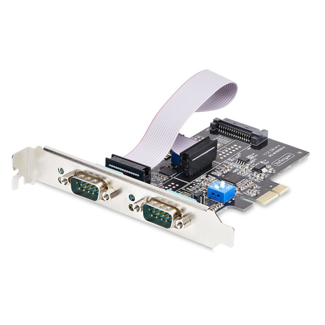 STARTECH STARTECH 2-Port Serial PCIe Card, Dual-Port PCI Express to RS232/RS422/RS485 (DB9) Serial Card, Low-Profile Brackets Incl., 16C1050 UART