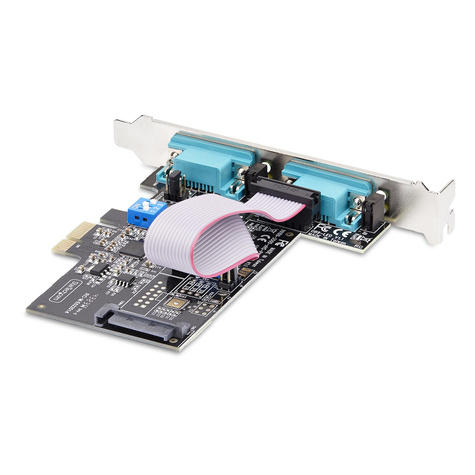 STARTECH 2-Port Serial PCIe Card, Dual-Port PCI Express to RS232/RS422/RS485 (DB9) Serial Card, Low-Profile Brackets Incl., 16C1050 UART