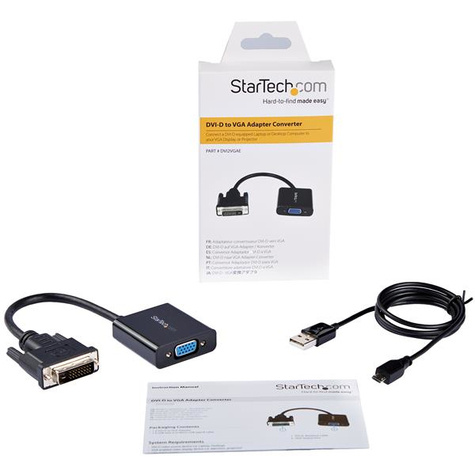 STARTECH DVI-D-naar-VGA actieve adapter / converterkabel - 1920x1200 - Videoadapter - DVI-D, Micro-USB Type B