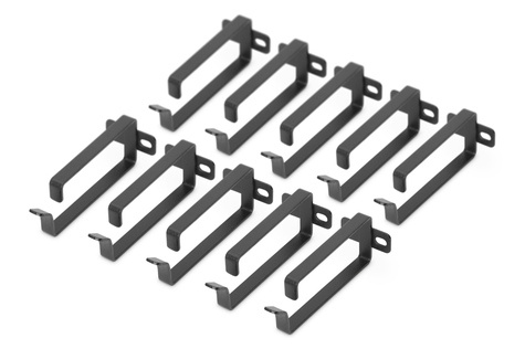 DIGITUS DIGITUS 2U-kabelbeheerring, 44x100 mm 10 stuks, kleur zwart (RAL 9005)