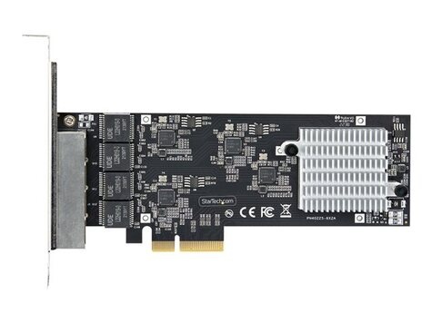 STARTECH 4-Port 2.5Gbps NBASE-T PCIe Network Card, Intel I225-V Chip, Quad Port Computer Network Card, Multi-Gigabit NIC