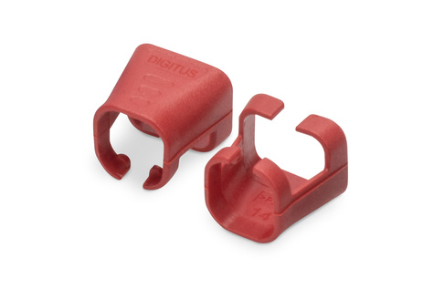 DIGITUS Kleurenclips voor RJ45-kabels Kleur rood, verpakking van 100 stuks