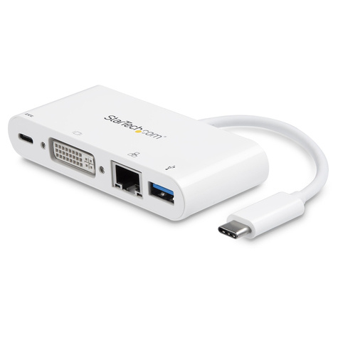 STARTECH STARTECH USB C Multiport Adapter, USB-C naar DVI-D (Digitaal) Video Adapter, 60W Power Delivery Passthrough Charging
