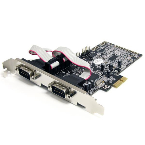 STARTECH 4-poort Native PCI Express RS232 Seri�le Kaart met 16950 UART - Seri�le adapter - PCIe 1.1 - RS-232 - 4 poorten