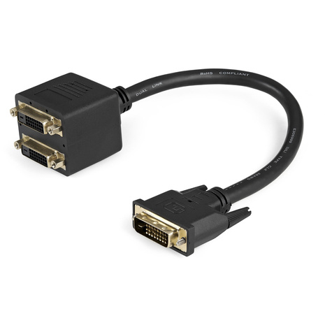 STARTECH STARTECH DVI-D naar 2x DVI-D digitale video splitter kabel - Dual Link DVI-D Y kabel - 30 cm - M/F - Videosplitter