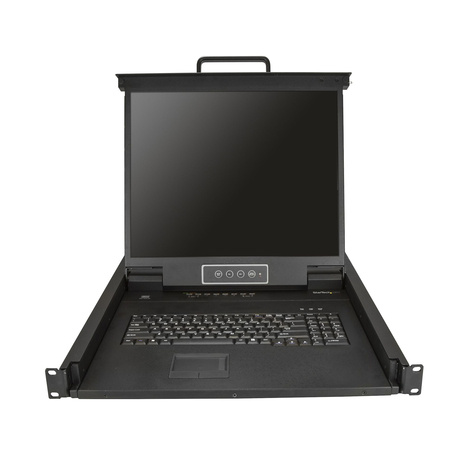 STARTECH 8 port KVM Rack Console met 1,8m Lange Kabels, Geïntegreerde KVM Switch met 19" LCD Scherm