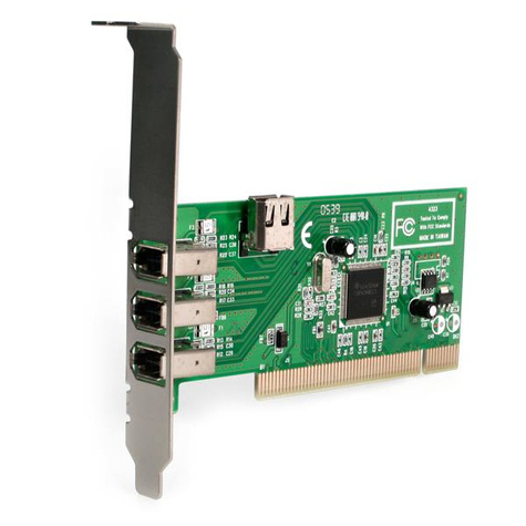 STARTECH 4-poort PCI 1394a FireWire Adapter Kaart - 3 Extern 1 Intern - FireWire-adapter - PCI - Firewire - 3 poorten