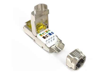 DIGITUS CAT 6A tool-less connector, AWG 22-27, supports up to 4PPoE, IEEE802.3bt