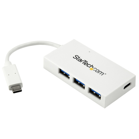 STARTECH 4 poorts USB-C hub - USB-C naar 1x USB-C en 3x USB-A - USB 3.0 hub - wit - Hub - 3 x SuperSpeed USB 3.0 + 1 x USB 3.1 - desktop