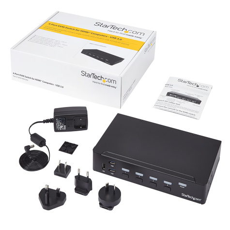 STARTECH 4-Poorts HDMI KVM Switch met geïntegreerde USB 3.0 Hub - 1080p - KVM / USB switch