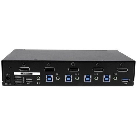 STARTECH 4-Poorts DisplayPort KVM Switch - DP KVM Switch met geïntegreerde USB 3.0 Hub - 4K 30Hz - KVM / USB switch