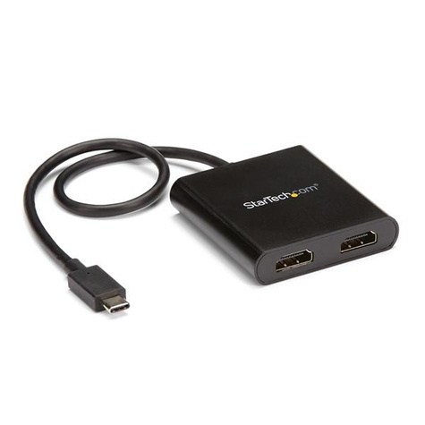 STARTECH 2-Port Multi Monitor Adapter, USB-C to 2x HDMI Video Splitter, USB Type-C DP Alt Mode to HDMI MST Hub