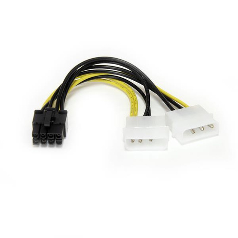 STARTECH STARTECH 15cm LP4 naar 8-pins PCI Express Videokaart Voeding Verloopkabel - Netspanningsadapter - 4-PIN interne voeding (M) naar 8 pins-PCIe-voeding (M) - 15.3 cm