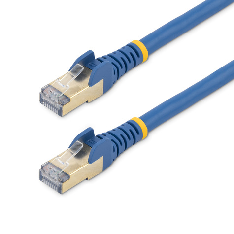 STARTECH 1.5m CAT6A Ethernet Cable, 10 Gigabit Shielded Snagless RJ45 100W PoE Patch Cord, CAT 6A 10GbE STP Network Cable w/Strain Relief