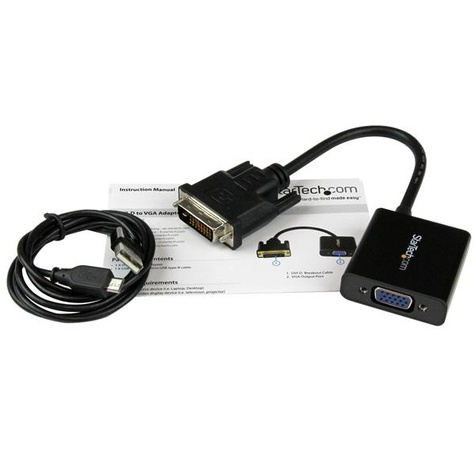 STARTECH DVI-D-naar-VGA actieve adapter / converterkabel - 1920x1200 - Videoadapter - DVI-D, Micro-USB Type B