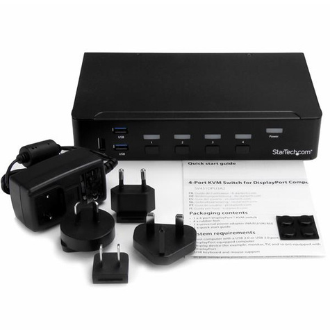 STARTECH 4-Poorts DisplayPort KVM Switch - DP KVM Switch met geïntegreerde USB 3.0 Hub - 4K 30Hz - KVM / USB switch