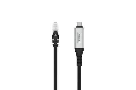 DIGITUS USB-C - RJ45 CAT 6A S/FTP-kabel, 1 Gbit/s, 10m USB 3.2 Gen1, LSZH-mantel