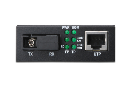 DIGITUS Gigabit Ethernet-mediaconvertor, enkelvoudige modus, BiDi Tx1310nm / Rx1550nm, SC-connector, tot 20km