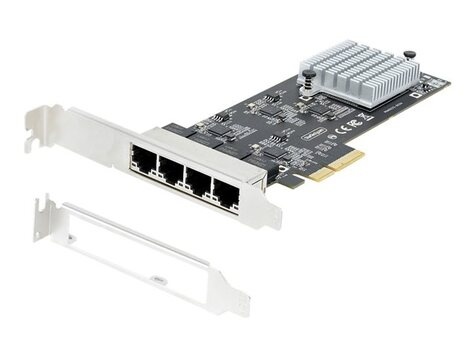 STARTECH 4-Port 2.5Gbps NBASE-T PCIe Network Card, Intel I225-V Chip, Quad Port Computer Network Card, Multi-Gigabit NIC