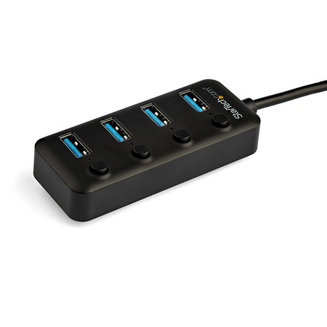 STARTECH 4 poorts USB C hub - 4x USB-A poorten met Aan/Uit knoppen - mobiele USB-C naar USB 3.0 hub - Hub - 4 x USB 3.1 Gen 1 - desktop