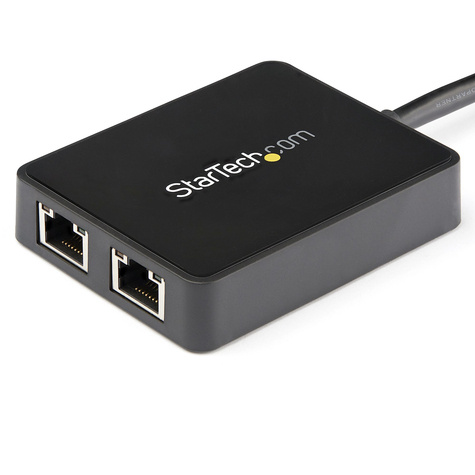 STARTECH USB 3.0 naar 2-poorts gigabit Ethernet-adapter NIC met USB-poort - Netwerkadapter - USB 3.0 - 1GbE - 1000Base-T - 2 poorten - zwart
