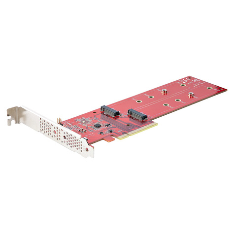 STARTECH Dual M.2 PCI Express SSD Adapter Kaart, PCIe x8 / x16 naar Dual NVMe of AHCI M.2 SSDs, PCI Express 4.0, 7.8GBps/Schijf, PCIe Bifurcatie