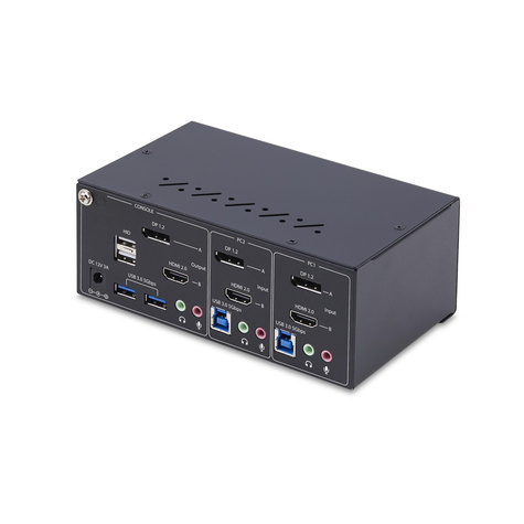 STARTECH 2-Port Dual-Monitor DP+HDMI KVM Switch