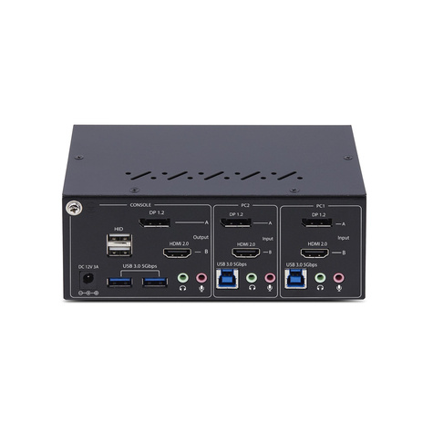STARTECH 2-Port Dual-Monitor DP+HDMI KVM Switch